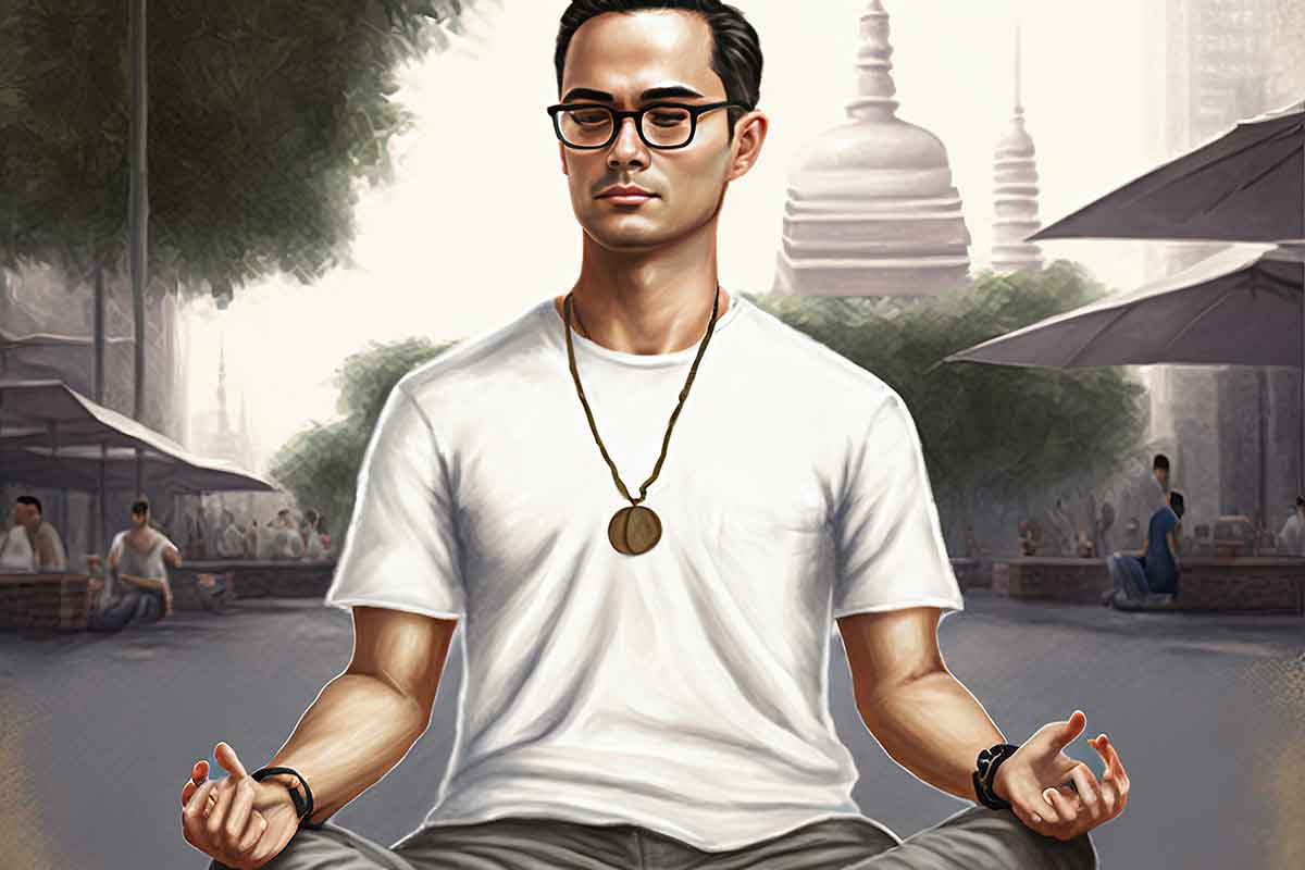 ฆราวาสนั่งสมาธิ